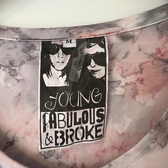 Young Fabulous & Broke Pink and Gray Short Sleeve Dress - Picture 3 of 7